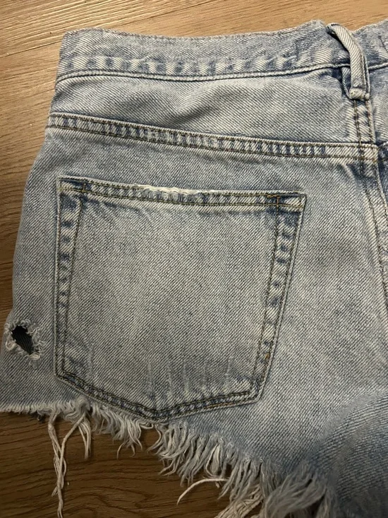 We The Free Light Blue Distressed Denim Cutoff Shorts 0247 B3 - Picture 6 of 8